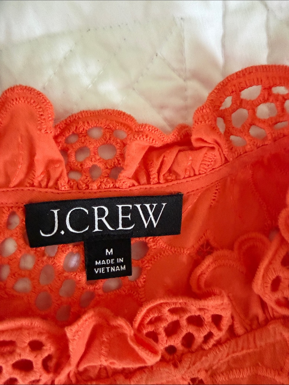 J. Crew Sleeveless Eyelet Lace Top - Orange M - Picture 4 of 5